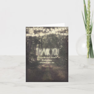 tarjetas de agradecimiento de boda con luces colga