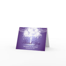 Tarjetas de agradecimiento de boda con luces de ca