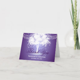 Tarjetas de agradecimiento de boda con luces de ca