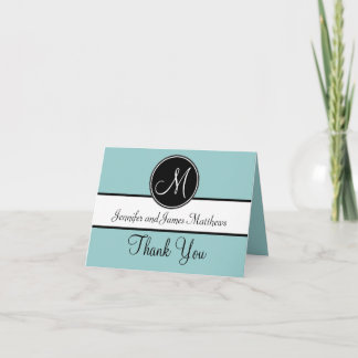 Tarjetas de agradecimiento de boda con monograma a
