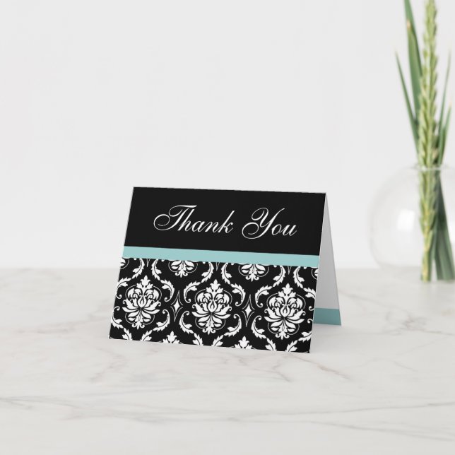 Tarjetas de agradecimiento de boda con monograma d (Anverso)