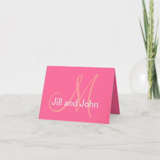 Tarjetas de agradecimiento de boda con nombres de 
