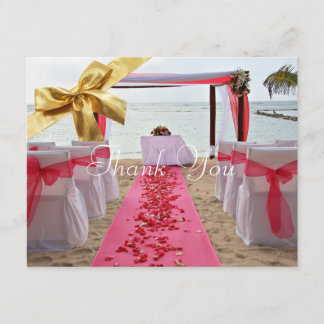 Tarjetas de agradecimiento de boda con pétalos de 