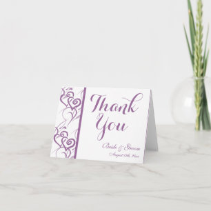 Tarjetas de agradecimiento de boda con remolino de