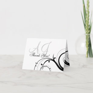 Tarjetas de agradecimiento de boda con remolino pe