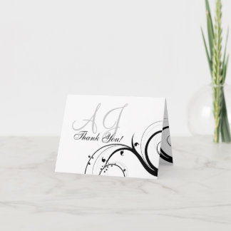 Tarjetas de agradecimiento de boda con remolino pe