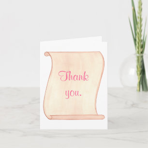 Tarjetas de agradecimiento de boda con Scroll rosa
