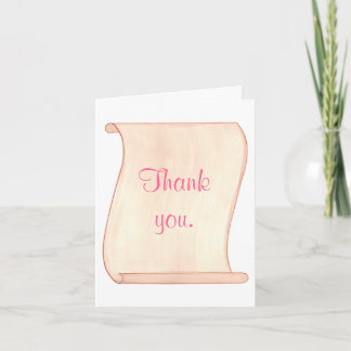 Tarjetas de agradecimiento de boda con Scroll rosa
