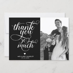 Tarjetas de agradecimiento de boda con tipografía