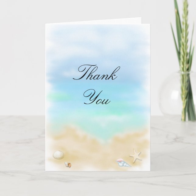 Tarjetas de agradecimiento de boda Conchas de mar  (Anverso)