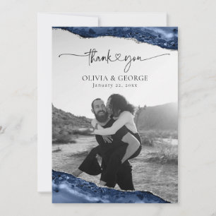 Tarjetas de agradecimiento de boda de ágata platea