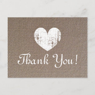 Tarjetas de agradecimiento de boda de arpillera co