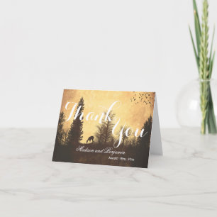 Tarjetas de agradecimiento de boda de ciervos rúst