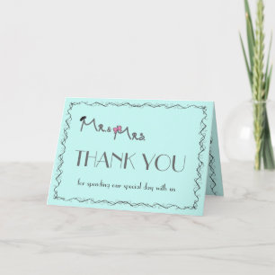 Tarjetas de agradecimiento de boda de color menta 