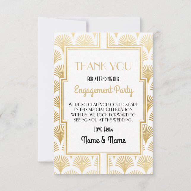 Tarjetas de agradecimiento de boda de compromiso d (Anverso)