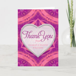 Tarjetas de agradecimiento de boda de corazón de a