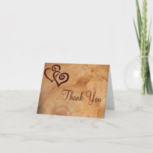 Tarjetas de agradecimiento de boda de corazones de