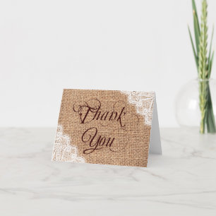 Tarjetas de agradecimiento de boda de encaje de ar