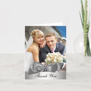 Tarjetas de agradecimiento de boda de foto platead