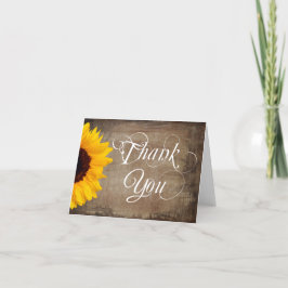 Tarjetas de agradecimiento de boda de girasoles rú