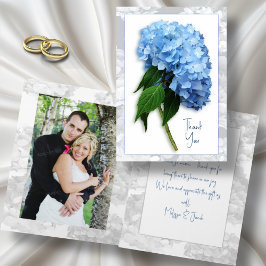 Tarjetas de agradecimiento de boda de hortensias d