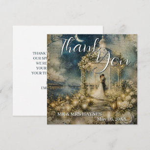 Tarjetas de agradecimiento de boda de jardín román