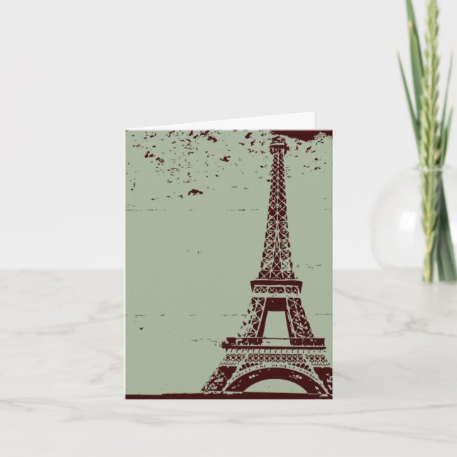 Tarjetas de agradecimiento de boda de la Torre Eif (Anverso)