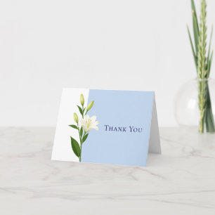 Tarjetas de agradecimiento de boda de lirio blanco