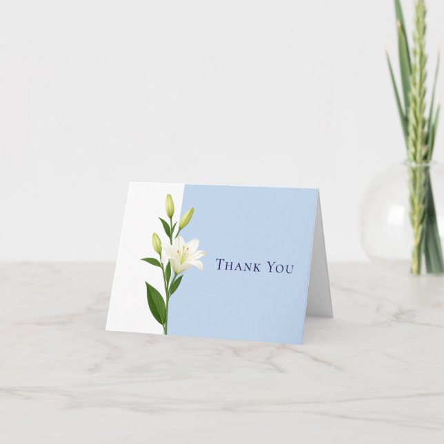 Tarjetas de agradecimiento de boda de lirio blanco (Anverso)