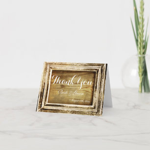 Tarjetas de agradecimiento de boda de madera de gr