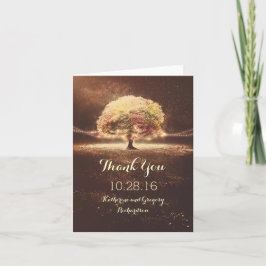 Tarjetas de agradecimiento de boda de otoño con ár