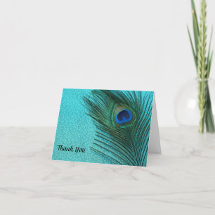 Tarjetas de agradecimiento de boda de pavo real ac