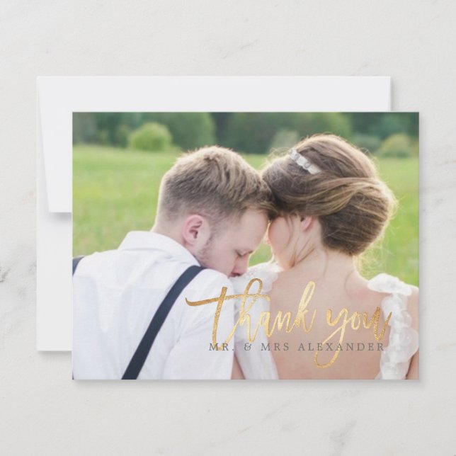 Tarjetas de agradecimiento de boda de PixDezine Fa (Anverso)