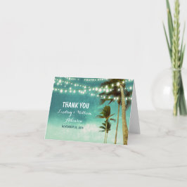 tarjetas de agradecimiento de boda de playa con om
