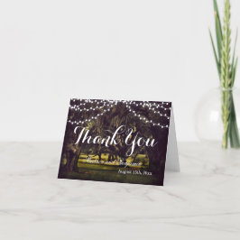 Tarjetas de agradecimiento de boda de roble con gu