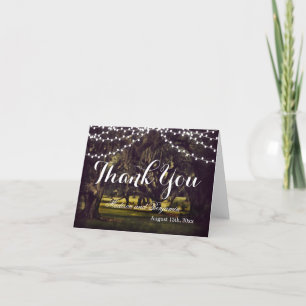 Tarjetas de agradecimiento de boda de roble con gu