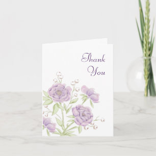 Tarjetas de agradecimiento de boda de rosa púrpura
