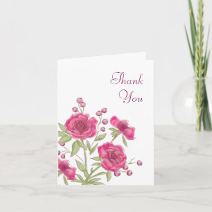 Tarjetas de agradecimiento de boda de rosa rosa br