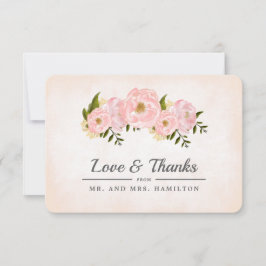 Tarjetas de agradecimiento de Boda de Rubor Pink P