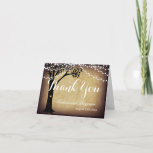 Tarjetas de agradecimiento de boda del árbol de ro