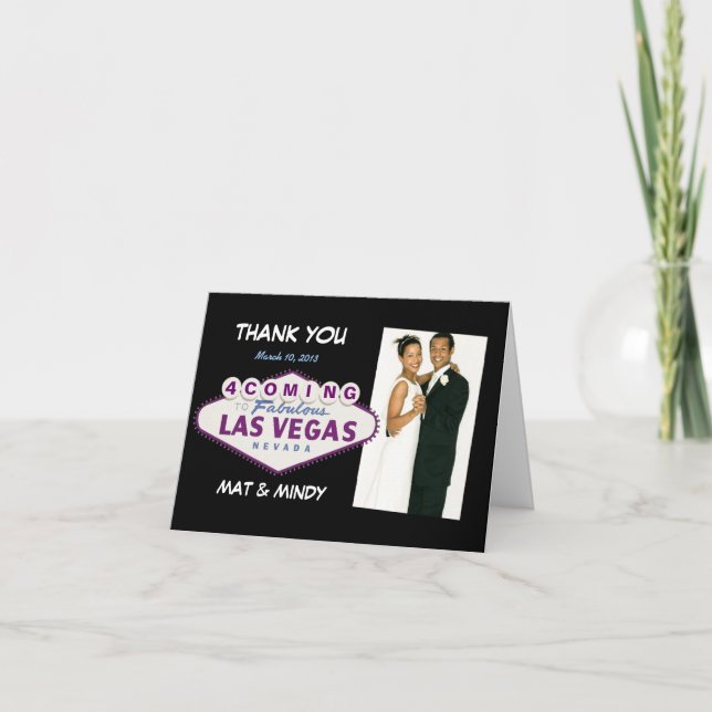 Tarjetas de agradecimiento de boda en Las Vegas (Anverso)