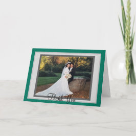 Tarjetas de agradecimiento de boda en verde teal p