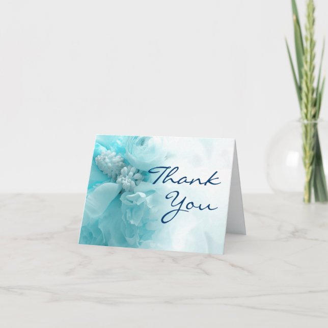 Tarjetas de agradecimiento de boda florales (Anverso)