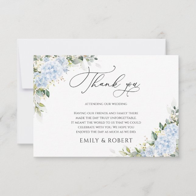 Tarjetas de agradecimiento de boda florales de Hor (Anverso)