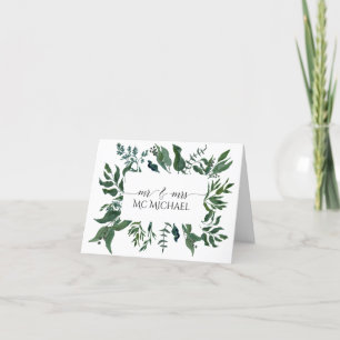 Tarjetas de agradecimiento de boda Foliaje de Bosq
