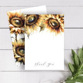 Tarjetas de agradecimiento de boda girasoles amari