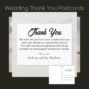 Tarjetas de agradecimiento de boda Gracias