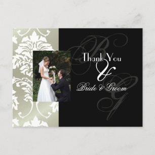 Tarjetas de agradecimiento de boda inserte su foto