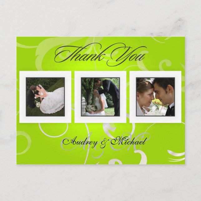 Tarjetas de agradecimiento de boda inserte sus fot (Anverso)