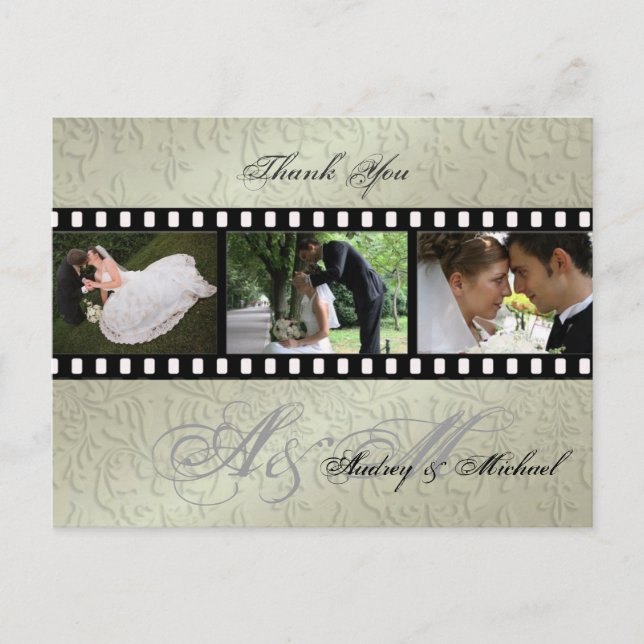 Tarjetas de agradecimiento de boda inserte sus fot (Anverso)